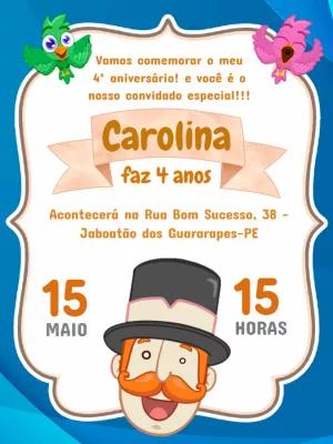 Convite de Aniversário Mundo Bita para Editar Online
