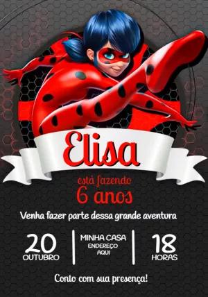Convite de Aniversário Ladybug para Editar Online e Imprimir