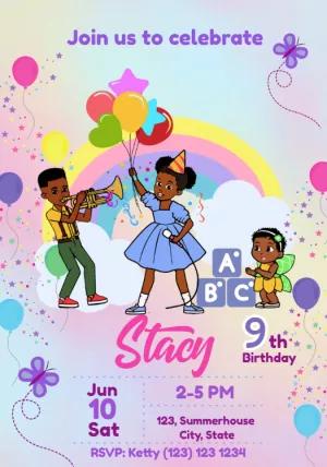 Musical Characters Birthday Invitation to Edit Online