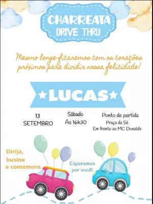 Convite Charreata Drive Thru de Carrinhos para Editar Online