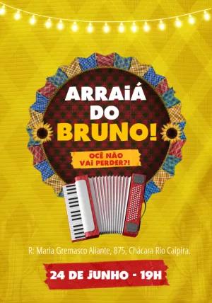 Convite de Festa Junina com Sanfona para Editar Online