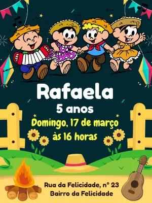 Convite Festa Junina Turma da Mônica para Editar Online