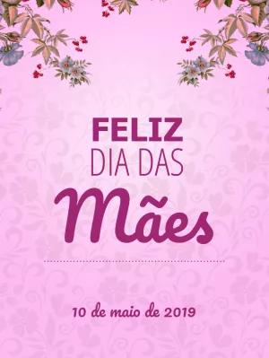 Cartão Dia das Mães Floral para Editar e Imprimir