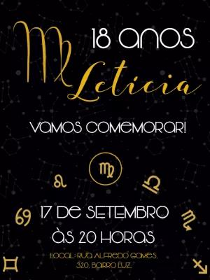 Convite Aniversário Signo de Virgem Editável Online