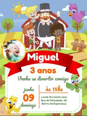 Convite Aniversário Mundo Bita com Foto para Editar Online
