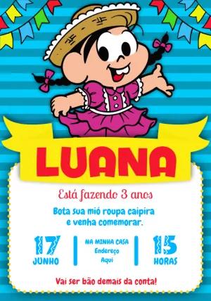 Convite Festa Junina Turma da Mônica para Editar Online