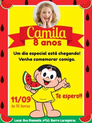 Convite de Aniversário Magali com Foto para Editar Online