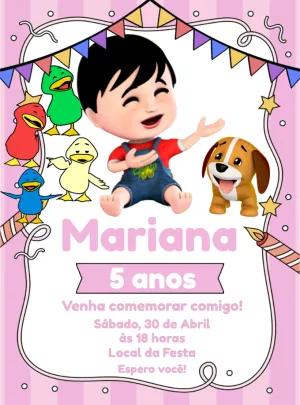 Convite Aniversário Bento e Totó para Editar Online