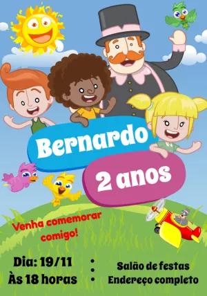 Convite de Aniversário Mundo Bita com Personagens para Editar