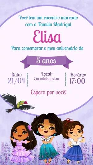 Convite de Aniversário Encanto Família Madrigal para Editar