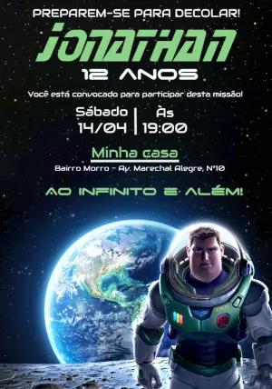Convite de Aniversário Buzz Lightyear para Editar Online