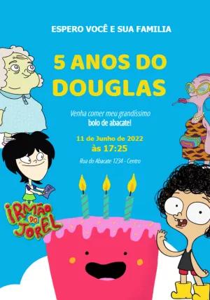 Convite de Aniversário Irmão do Jorel para Editar Online