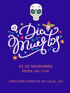 Invitación Día de los Muertos con Calaveras para Editar Online