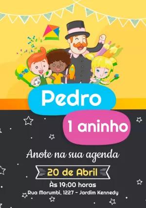 Convite de Aniversário Mundo Bita com Personagens para Editar