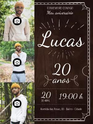 Convite de Aniversário Masculino com Foto para Editar Online