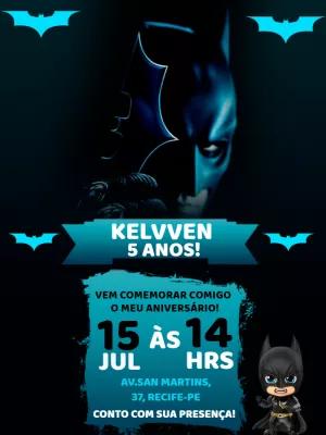 Convite de Aniversário Batman para Editar e Enviar Online