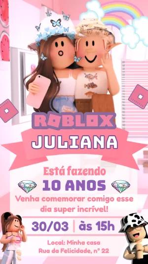 Convite de Aniversário Roblox Menina para Editar Online