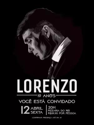 Convite de Aniversário Peaky Blinders para Editar Online