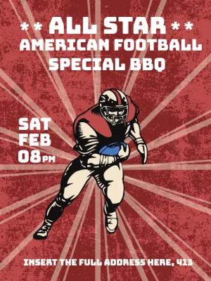 American Football BBQ Invitation to Edit Online