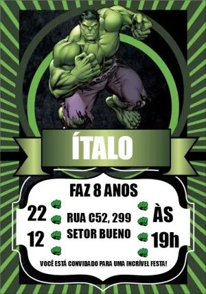 Convite de Aniversário Incrível Hulk para Editar Online