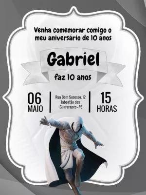 Convite Aniversário Cavaleiro da Lua para Editar Online