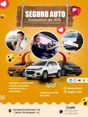 Folheto de Seguro de Carro com Fotos para Editar Online