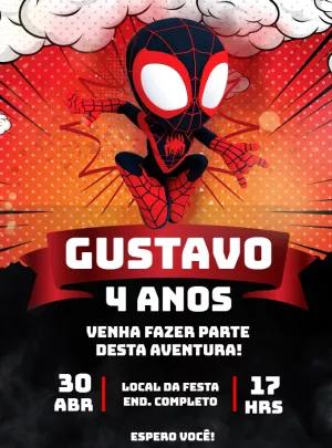 Convite Aniversário Spidey e Seus Amigos para Editar Online