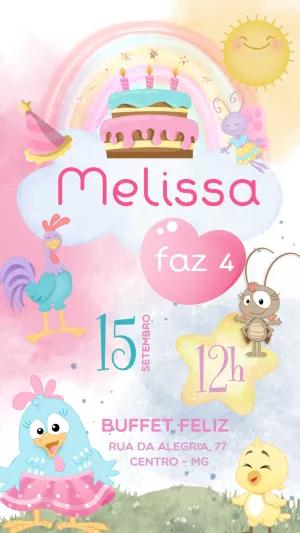 Convite Aniversário Galinha Pintadinha Candy para Editar Online