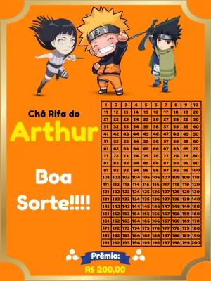 Rifa Chá de Bebê Naruto Chibi para Editar Online