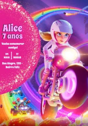 Convite Aniversário Corrida de Menina para Editar Online
