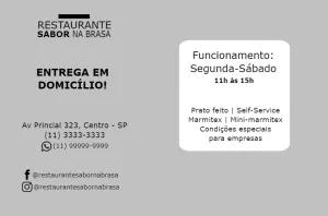 Cartão de Visita para Restaurante Moderno e Editável Online
