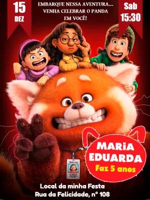 Convite de Aniversário Red: Crescer é uma Fera para Editar