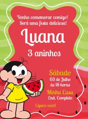 Convite de Aniversário Magali Editável para Imprimir