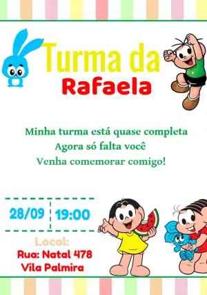 Convite de Aniversário Turma da Mônica para Editar Online