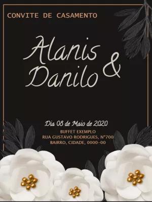 Convite de Casamento Floral Elegante para Editar Online