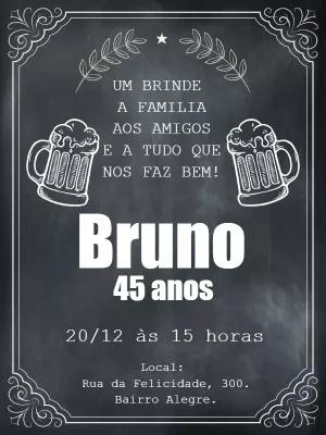 Convite Aniversário Boteco Chalkboard para Editar Online