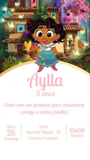 Convite de Aniversário Encanto com Mirabel para Editar Online