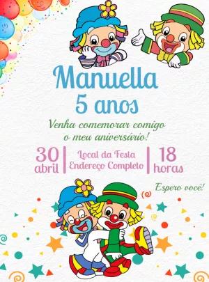 Convite de Aniversário Patati e Patatá para Editar Online