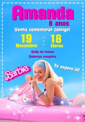 Convite de Aniversário Barbie Filme para Editar Online