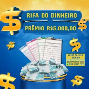 Arte de Rifa de Dinheiro Editável para Divulgar Online
