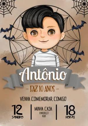 Convite Aniversário Feioso Addams para Editar Online