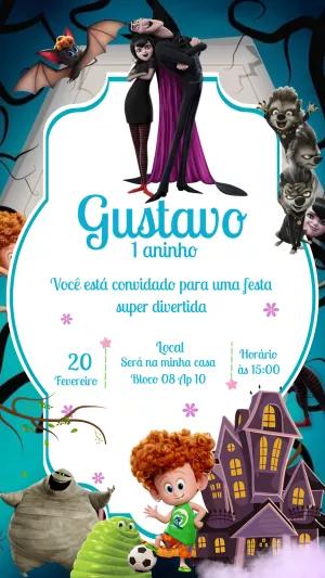 Convite de Aniversário Hotel Transilvania para Editar Online