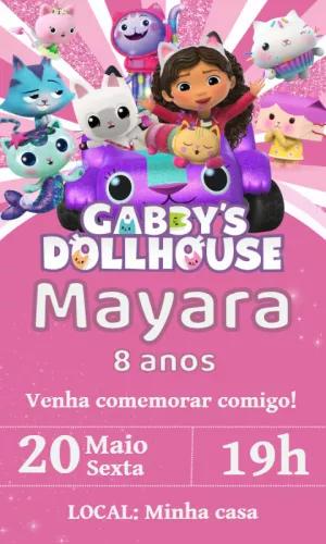 Convite de Aniversário A Casa Mágica da Gabby para Editar Online
