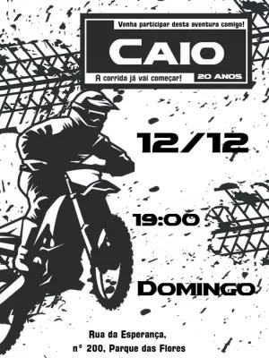 Convite de Aniversário Motocross Radical para Editar Online
