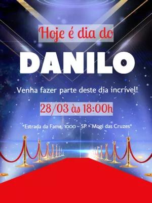 Convite Aniversário Tapete Vermelho para Editar Online