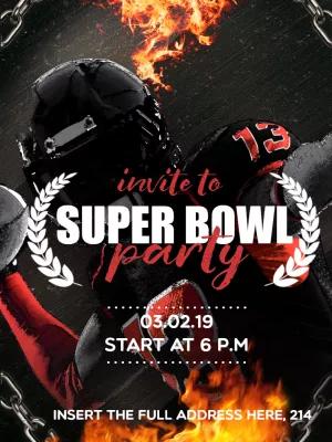 Convite de Super Bowl com Jogador para Editar Online