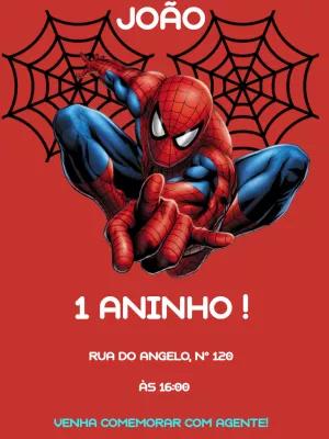 Convite de Aniversário Homem Aranha para Editar Online
