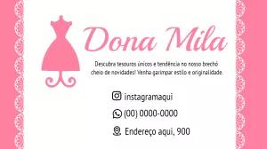 Cartão de Visita para Brechó Rosa e Delicado para Editar