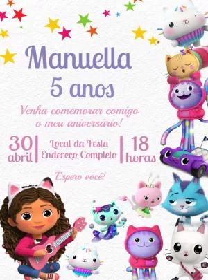 Convite Aniversário Casa Mágica da Gabby Editável Online