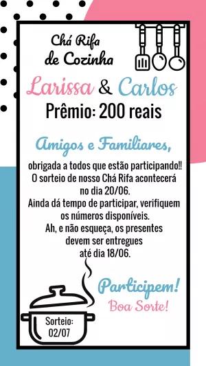 Convite Chá Rifa de Cozinha Moderno para Editar Online